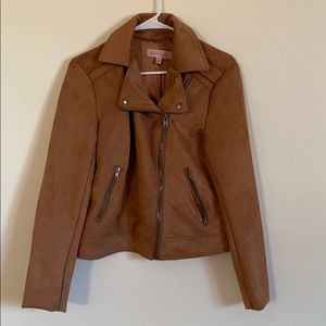 Women’s Philosophy Tan Faux Suede Moro Jacket